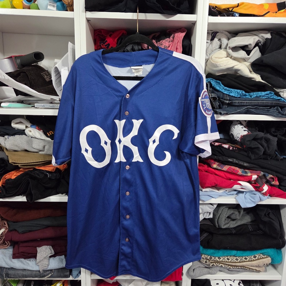 Vtg Wilson Mens Oklahoma City Dodgers Baseball Jersey embroidered Large OKC